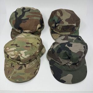 Lot of 4 Military Patrol Caps Camo Woodland Multicam‎ OCP USGI Granule